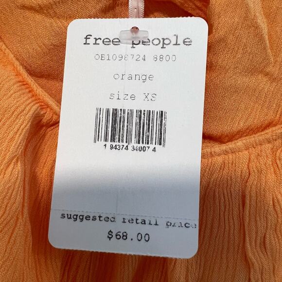 NWT Free People Home Again Camo Crop Top Orange Size XS - Picture 7 of 7